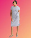 Crescent Breton Stripe Knot Dress - White/Cenote Stripe | Plus Size & Straight Size Women's Fashion | Universal Standard