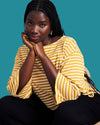 Montauk Breton Stripe Bell Sleeve Top - Mustard/Cream Stripe