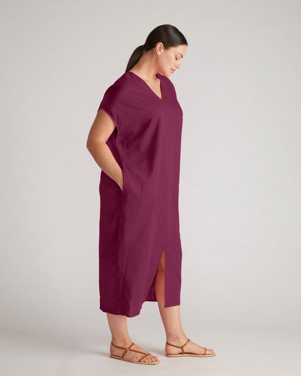 Cabana Linen Kaftan - Acai