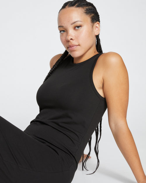 Cai High Neck Tank Dress - Black | Plus Size & Straight Size Women's Fashion | Universal Standard
