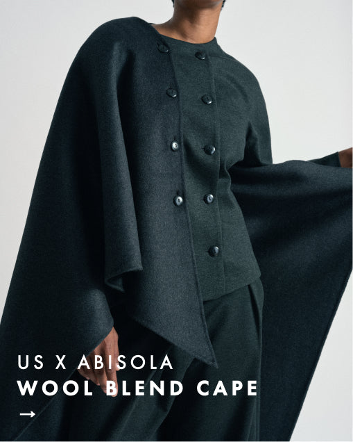 us x abisola wool blend cape ->