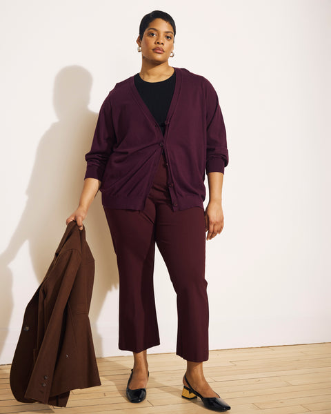 Savvy Fine Knit Cardigan - Black Cherry – Universal Standard