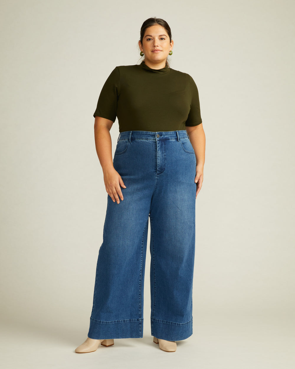 Carrie High Rise Wide Leg Jeans - True Blue