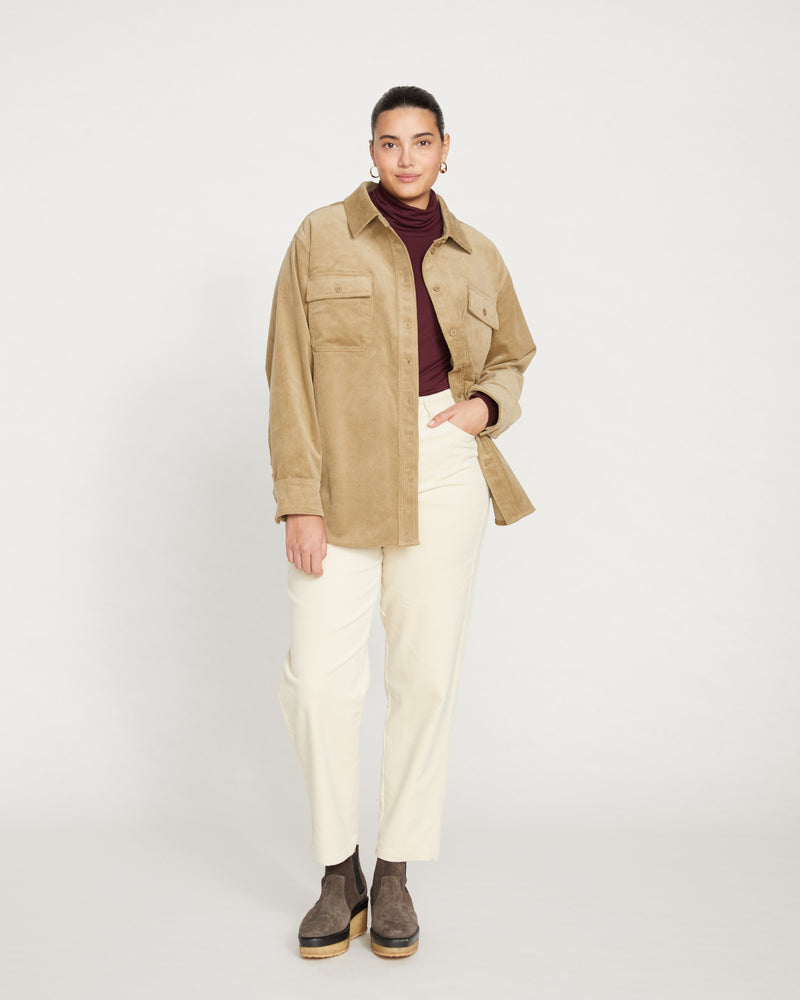 Cassidy High Rise Straight Corduroy Pants - Ceramic