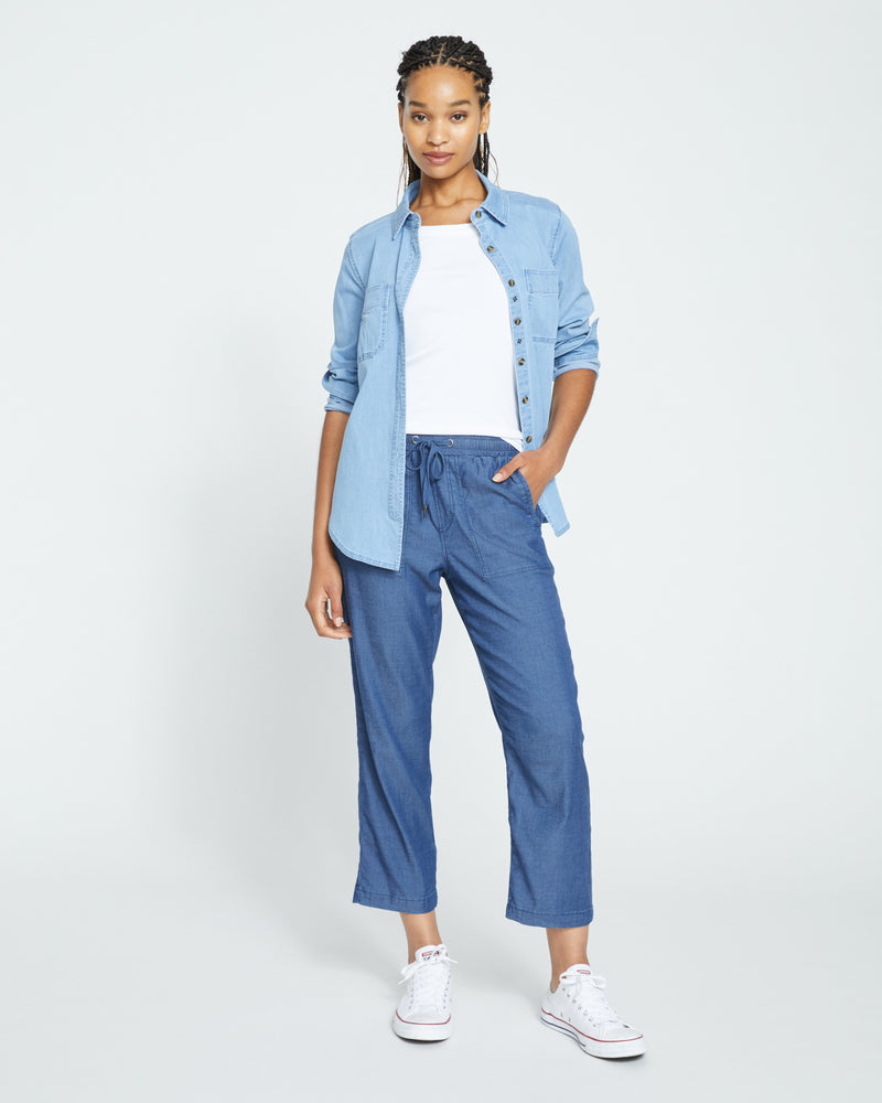 Perfect Tencel Chambray Off-Duty Pants - Midnight Blue | Plus Size & Straight Size Women's Fashion | Universal Standard