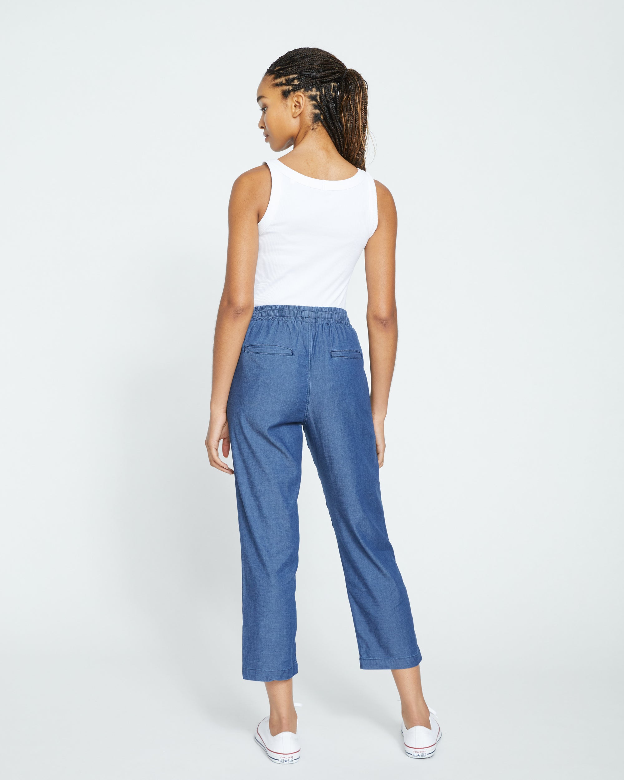 Perfect Tencel Chambray Off-Duty Pants - Midnight Blue | Plus Size & Straight Size Women's Fashion | Universal Standard