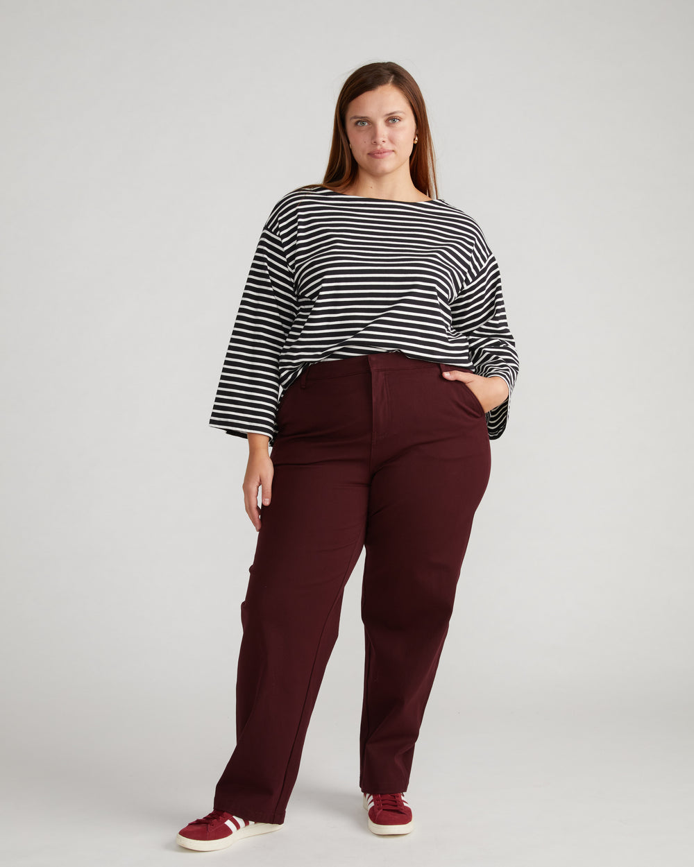 Orchard Stretch Cotton Twill Chinos - Black Cherry