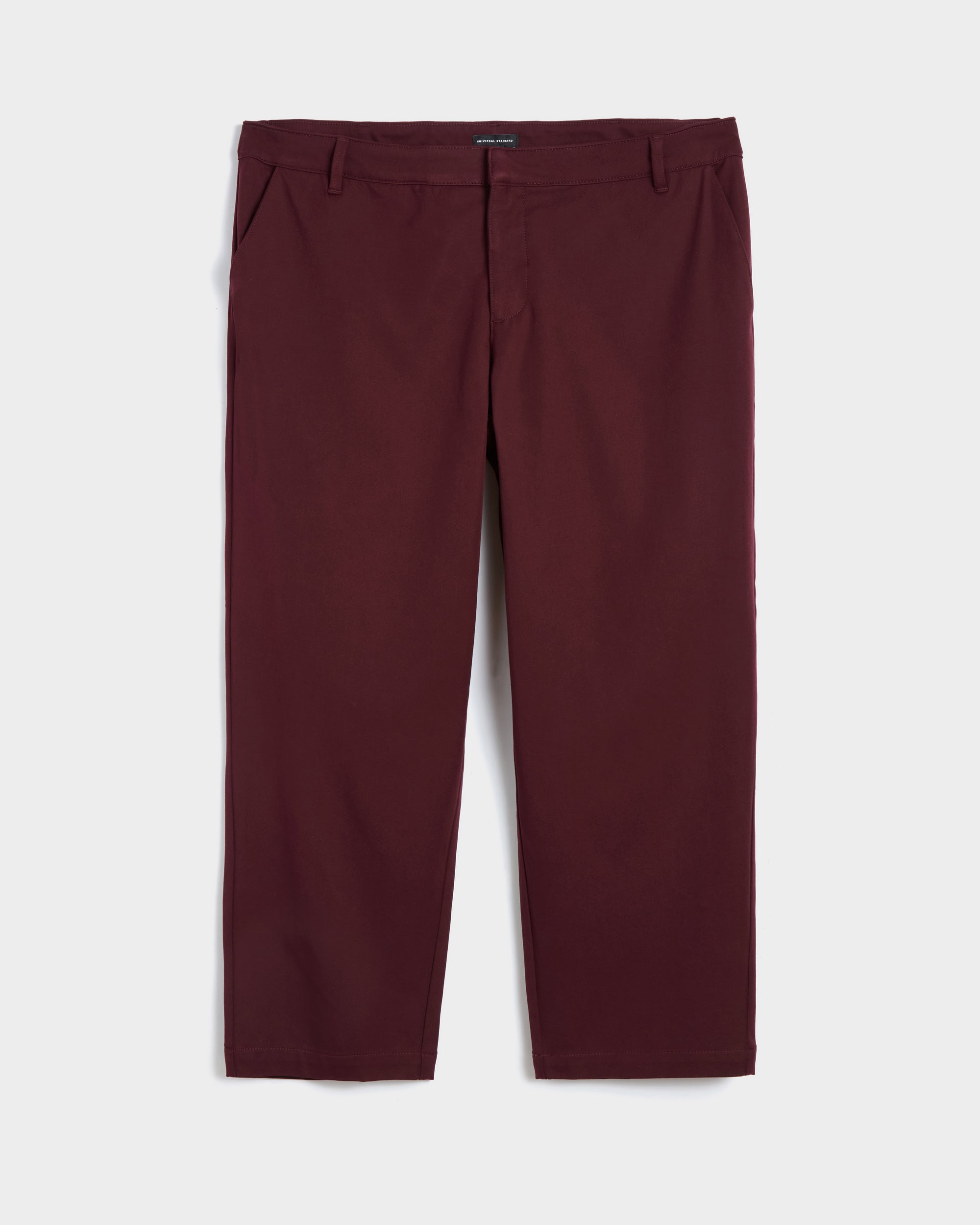 Orchard Stretch Cotton Twill Cropped Chinos - Black Cherry