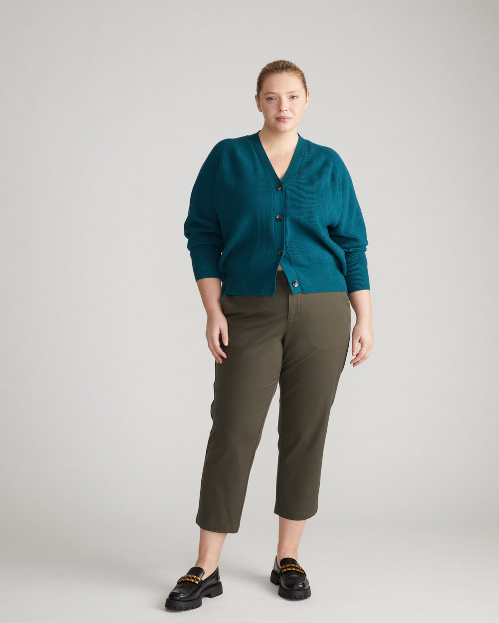 Orchard Stretch Cotton Twill Cropped Chinos - Nori
