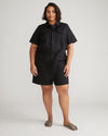 Valley Stretch Cotton Twill Romper - Black