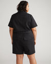 Valley Stretch Cotton Twill Romper - Black