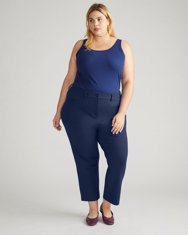 Cigarette Ponte Pants - Navy