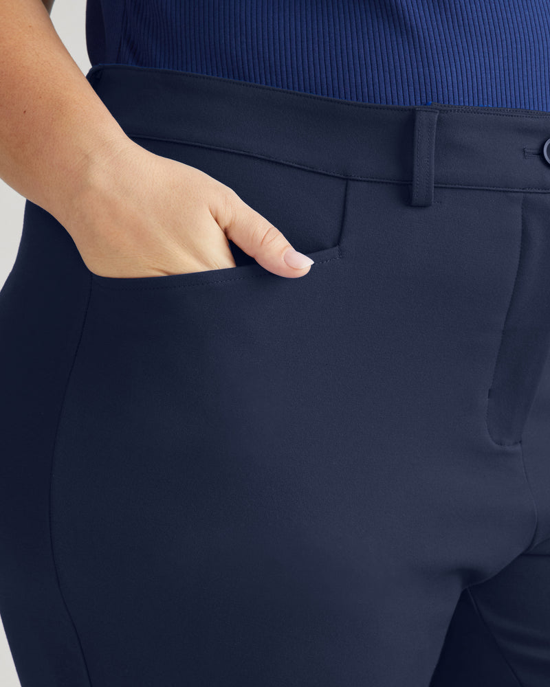 Cigarette Ponte Pants - Navy