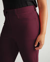 Woman wearing Long Cigarette Ponte Pants - Black Cherry from Universal Standard