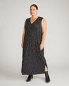 Claremont Liquid Jersey Sheath Dress - Galactic Print in Black