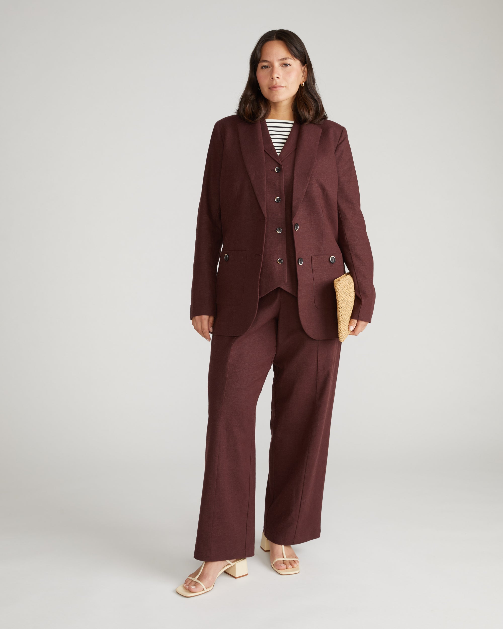 Coastal Linen Blazer - Brulee