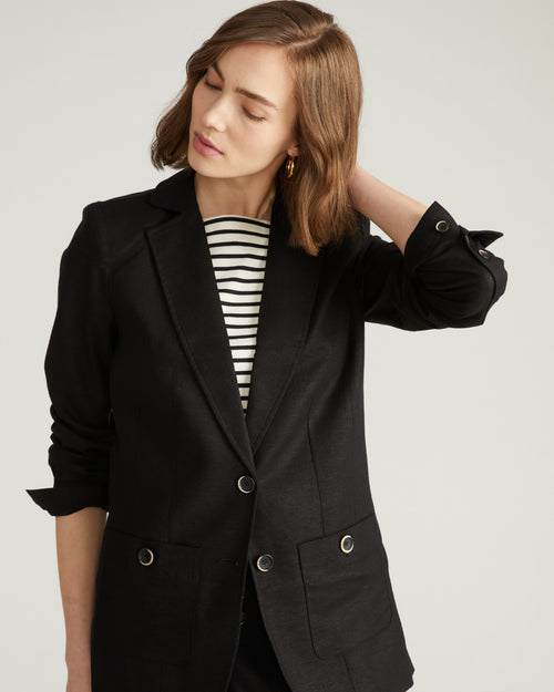 Coastal Linen Blend Blazer - Black | Plus Size & Straight Size Women's Fashion | Universal Standard