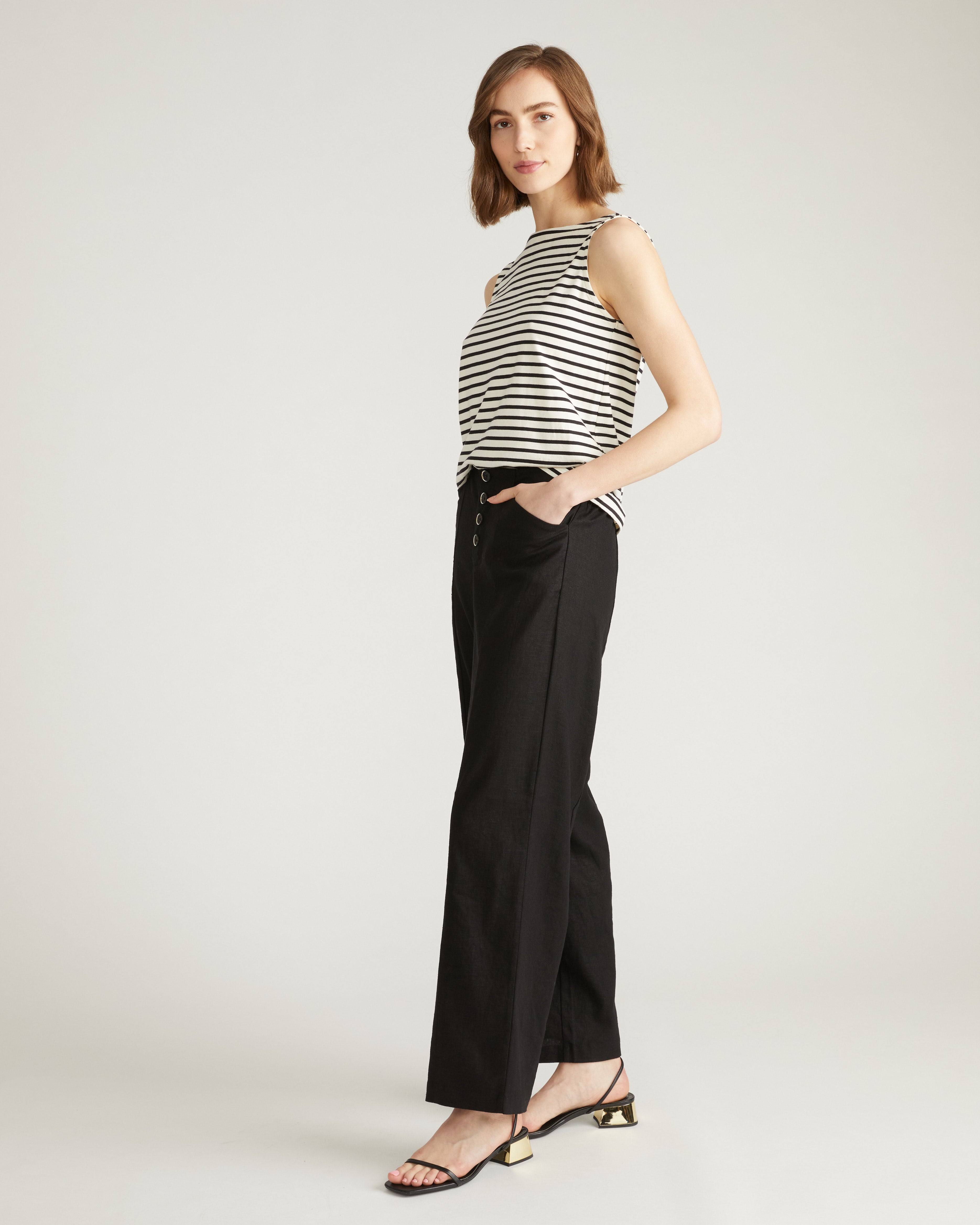 Coastal Linen Pants - Black – Universal Standard