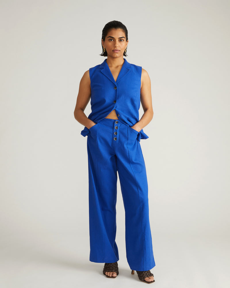 Coastal Linen Pants - Ultramarine