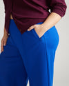 Pam Pintuck Wide Leg Ponte Pants - Tanzanite