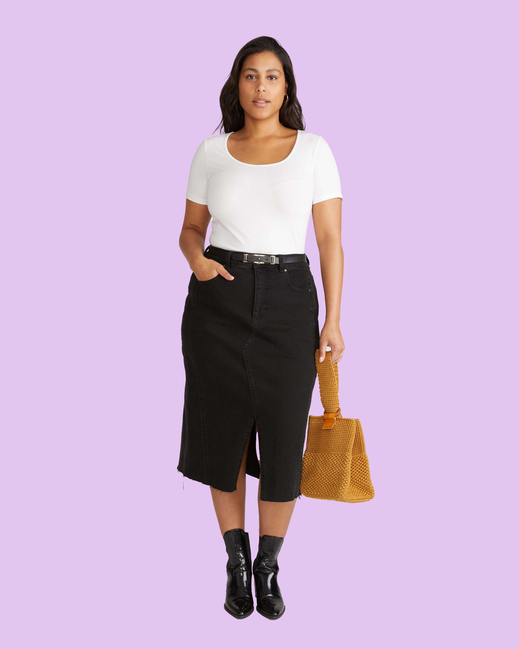 Scoop Neck Tee - White