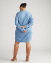 Stretch Cotton Chambray Rubicon Shirtdress - Cove Blue
