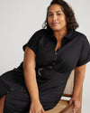 Sandy Stretch Poplin Shirtdress - Black