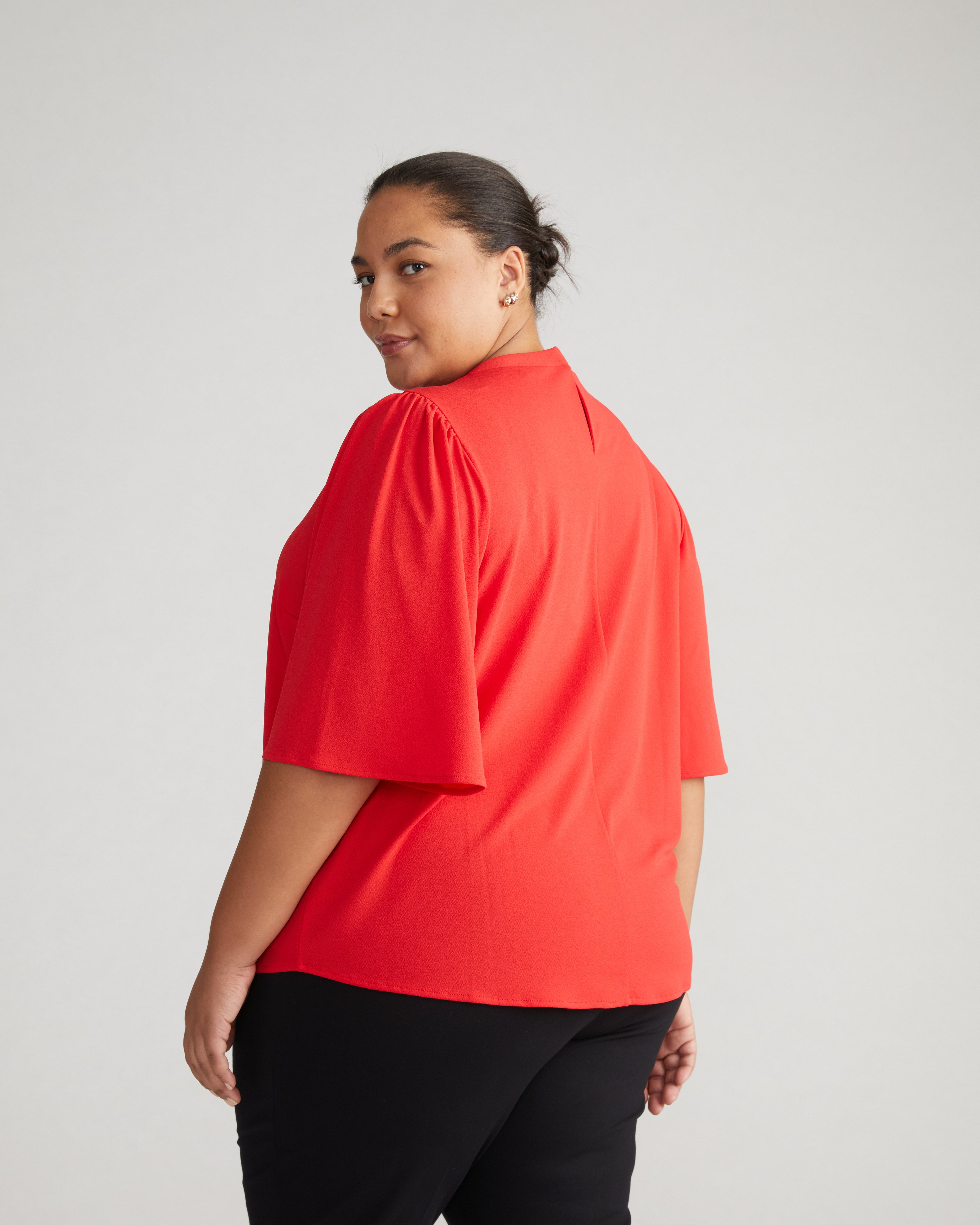Crepe Jersey Capelet Blouse - Vermilion Red – Universal Standard