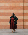 US x Abisola Ponte Tweed Dress - Deep Red Tweed