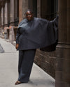 US x Abisola Wool Blend Cape - Obsidian Gray