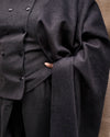 US x Abisola Wool Blend Cape - Obsidian Gray