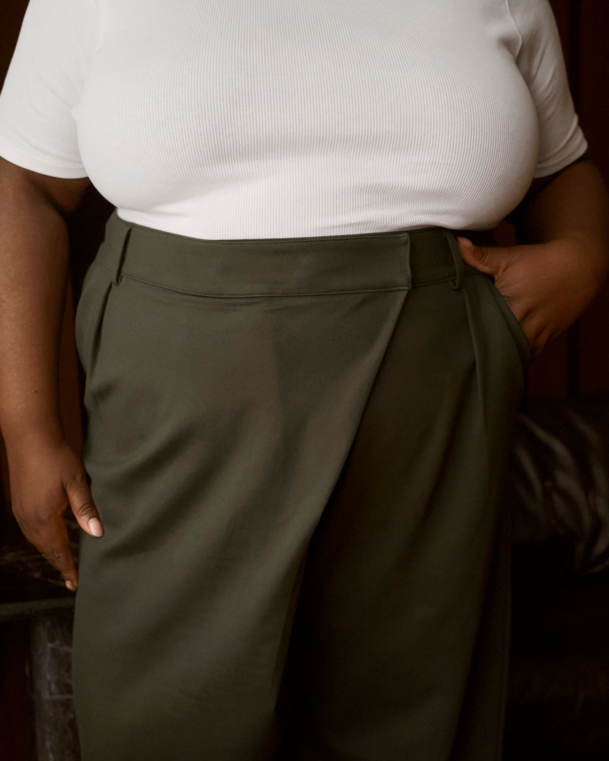 US x Abisola Ponte Wrap Pants - Kombu Green | Plus Size & Straight Size Women's Fashion | Universal Standard