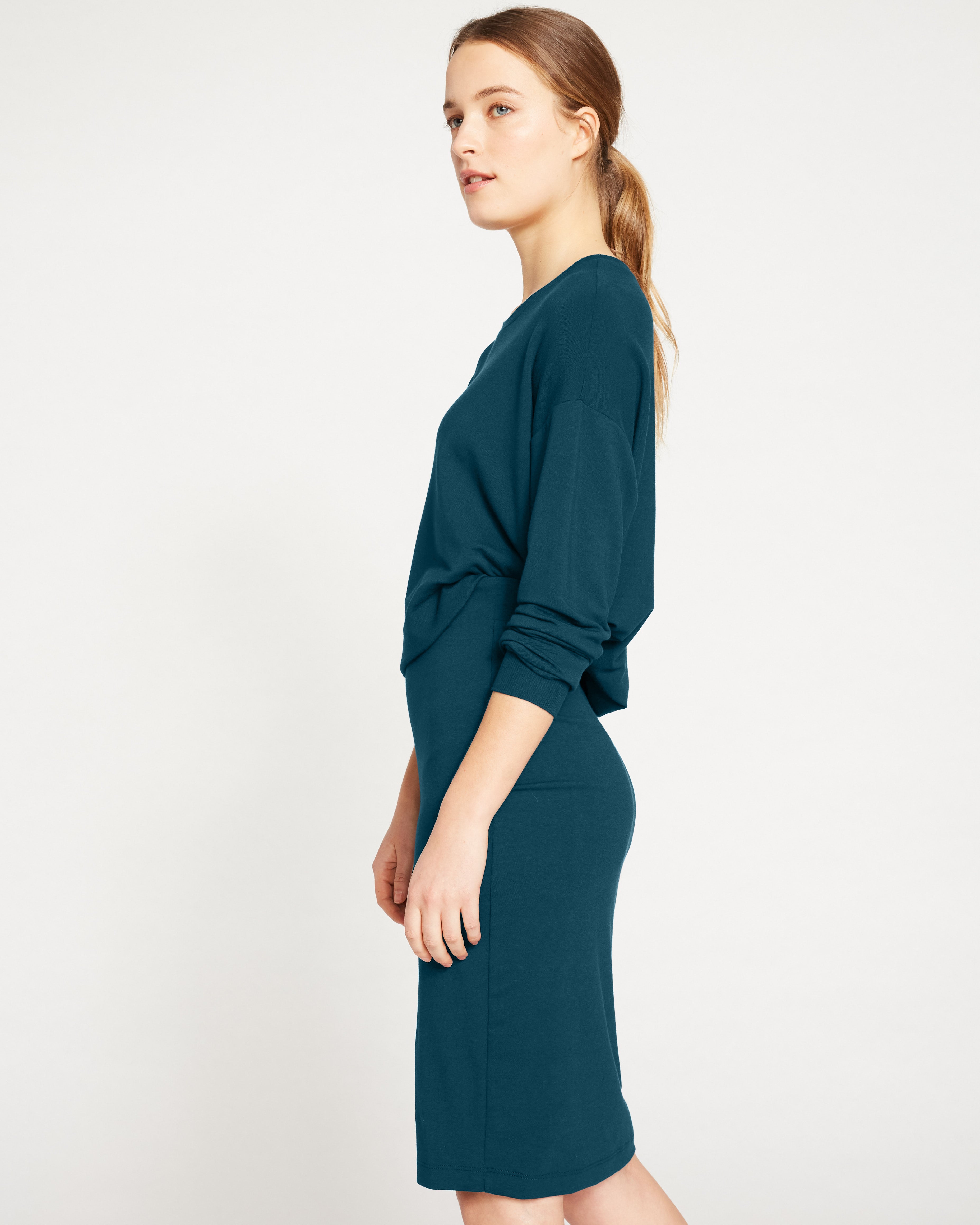 Danube Jersey Skirt - Deep Sea – Universal Standard