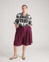 Dawn Linen Hi Low Tunic - Ink Bloom Print