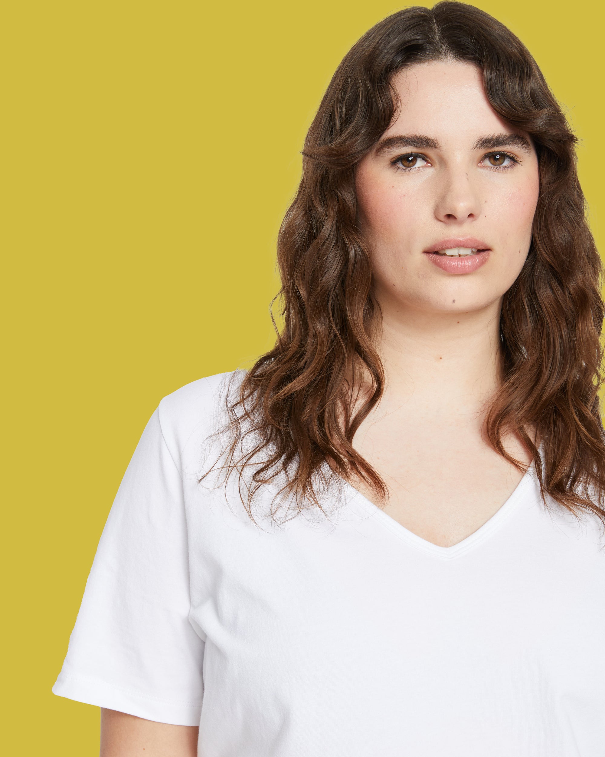 Double V Tee - White