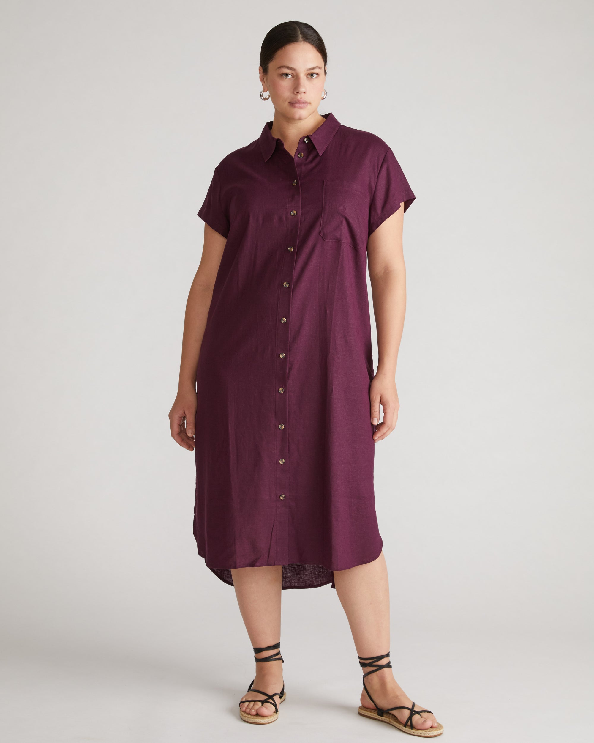 Dune Linen Shirtdress - Acai Universal Standard Dune Linen Shirtdress - Acai Universal Standard