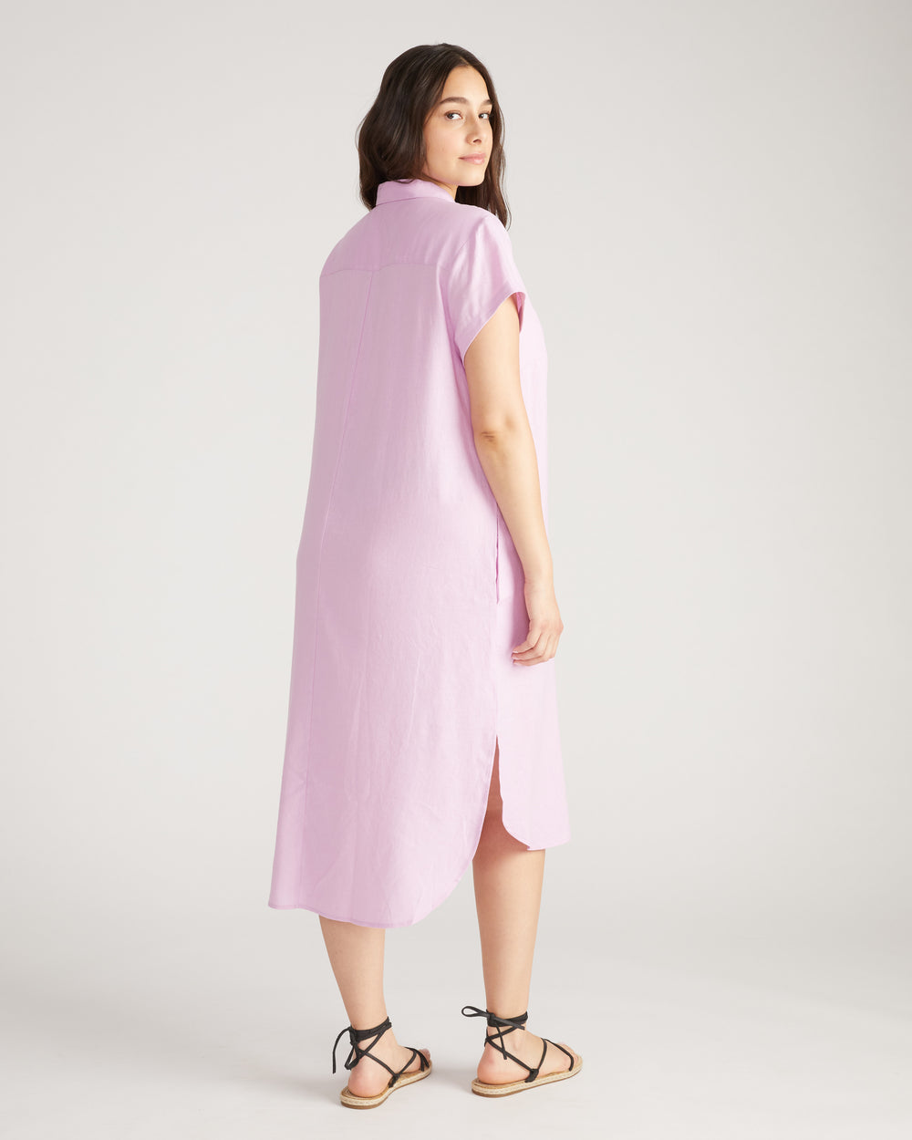 Dune Linen Shirtdress - Lilac