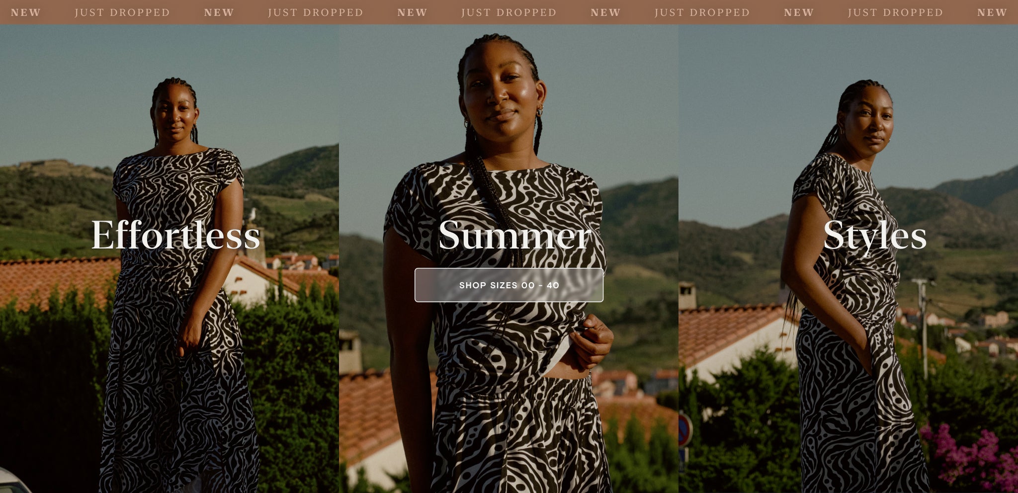 new just dropped. effortless summer styles. shop sizes 00 - 40