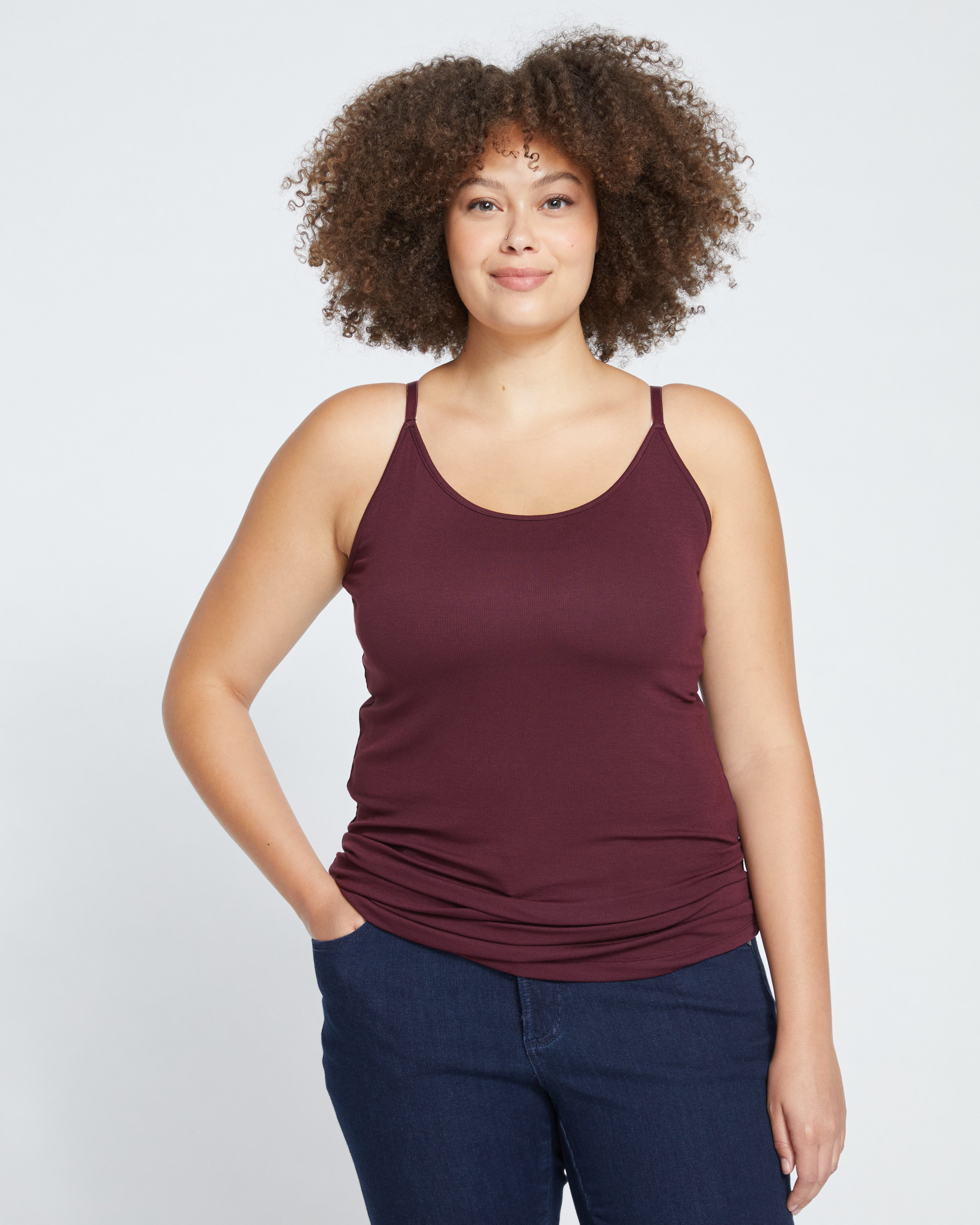 Cloud Rib Camisole - Black Cherry – Universal Standard