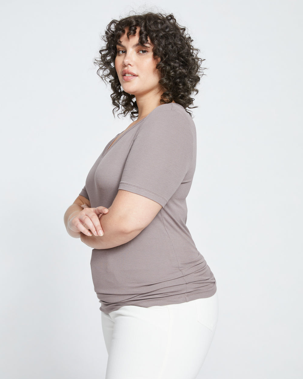 Foundation Short Sleeve V-Neck Tee - Nutmeg