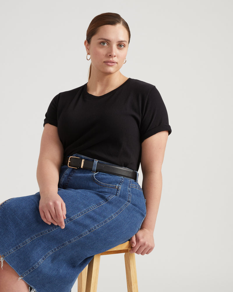 Eco Tee Rex in Linen Jersey - Black