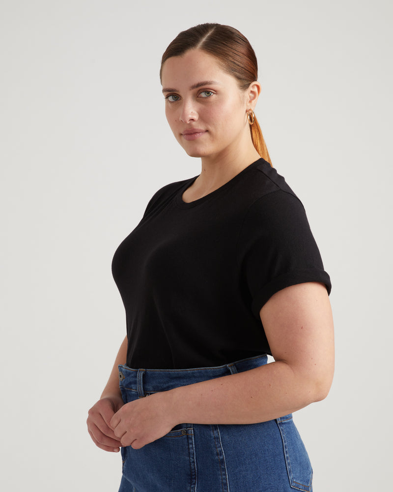 Eco Tee Rex in Linen Jersey - Black