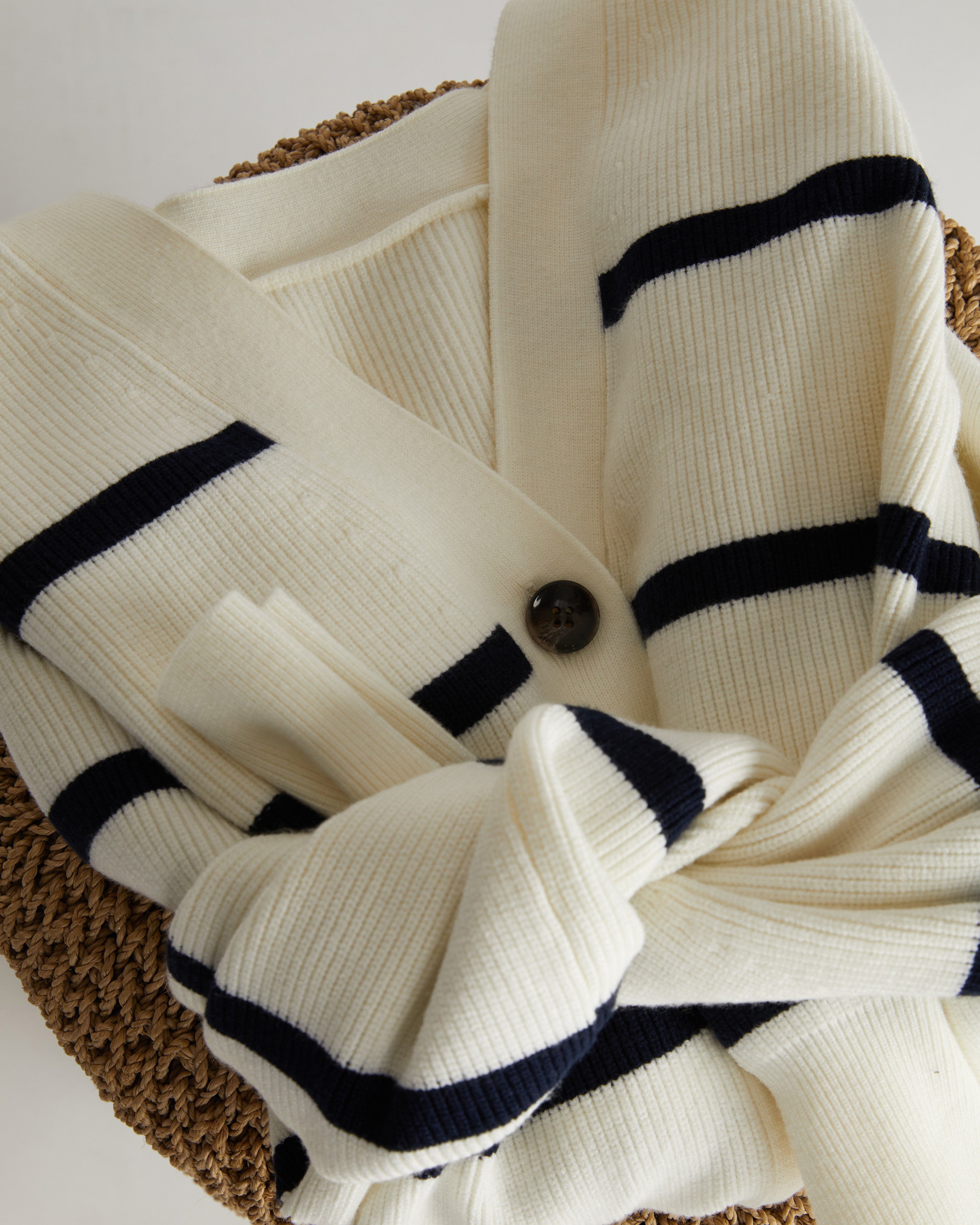 Better-Than-Wool Cardigan - White/Navy Stripe – Universal Standard