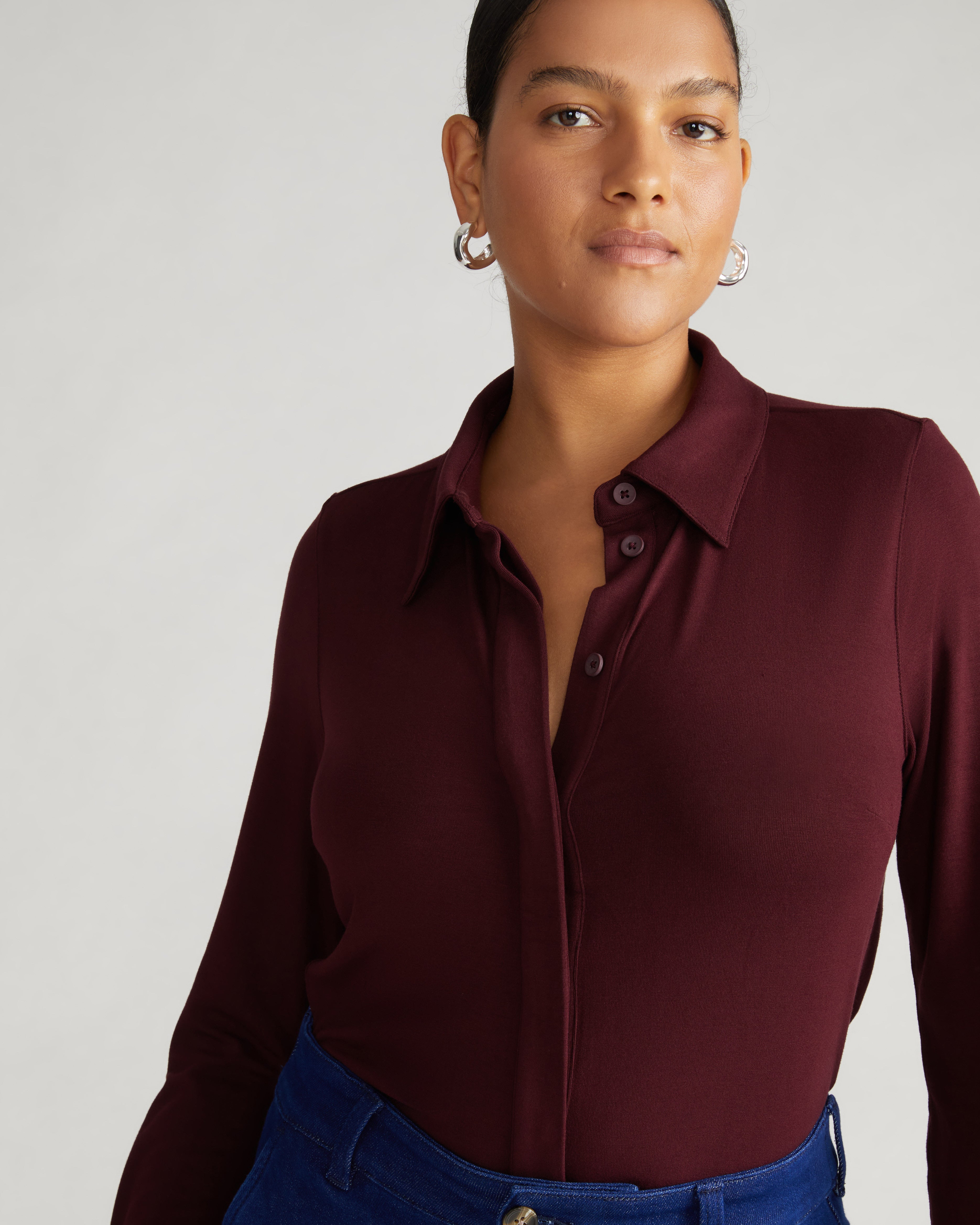 Elbe Liquid Jersey Shirt Classic Fit - Black Cherry – Universal