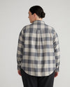 Elbe Stretch Cotton Flannel Shirt Classic Fit - Neutral Check