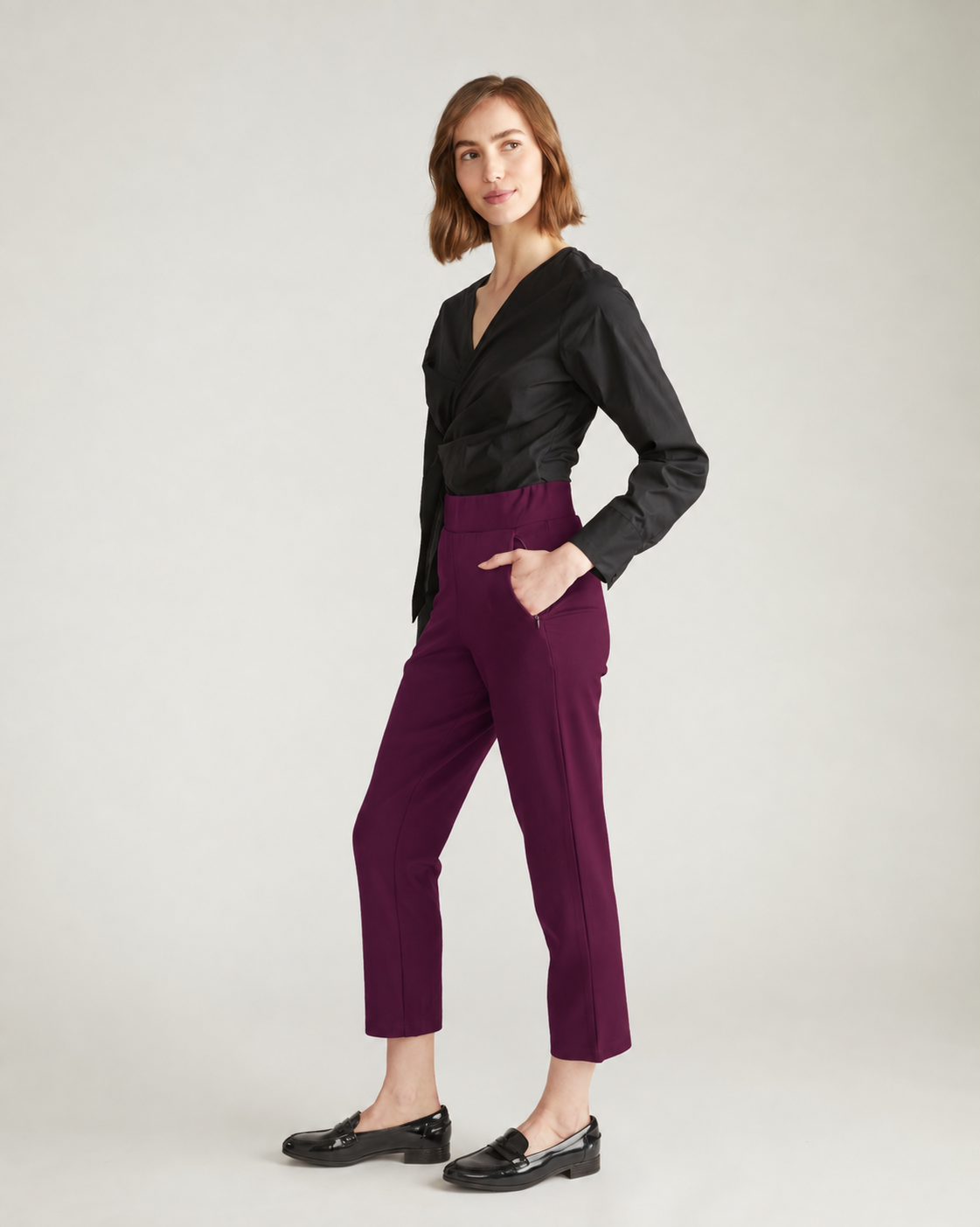 Skinny Pintuck Ponte Pants 28 Inch - Gamay | Plus Size & Straight Size Women's Fashion | Universal Standard
