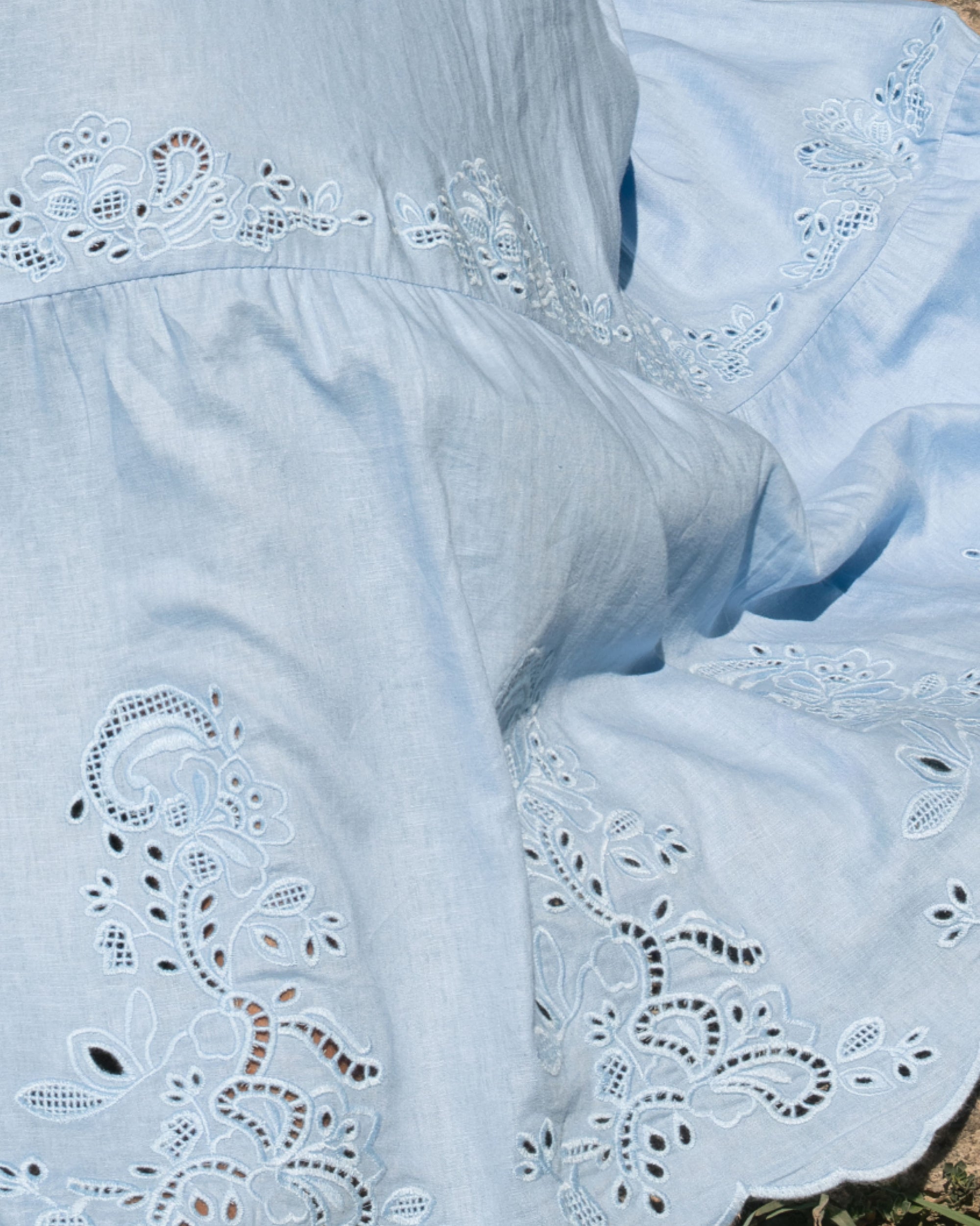 Tosca Embroidered Linen Blend Maxi Skirt - Cielo Blue | Plus Size & Straight Size Women's Fashion | Universal Standard