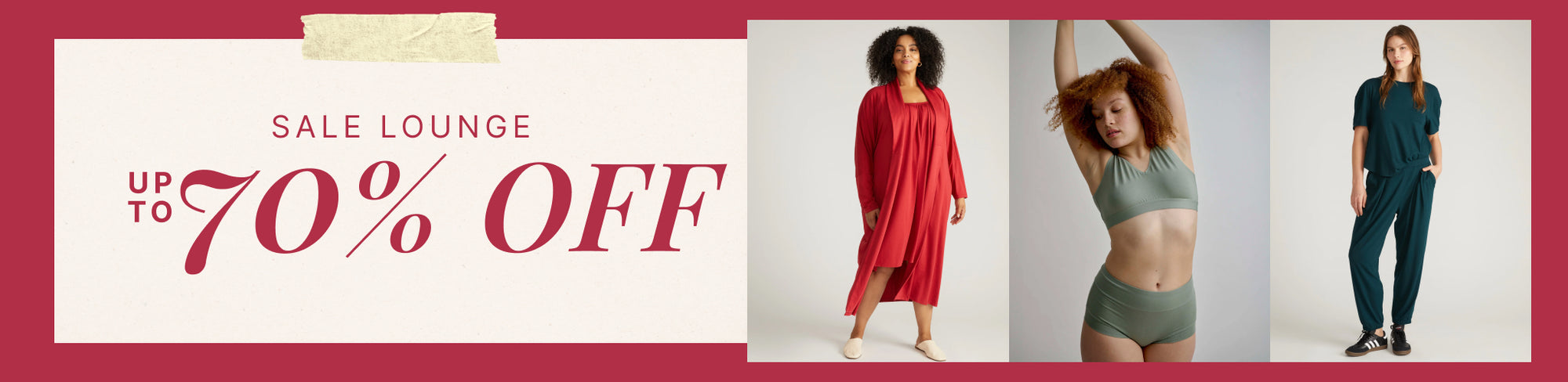 Model wearing styles from the End of Season Sale - Lounge collection