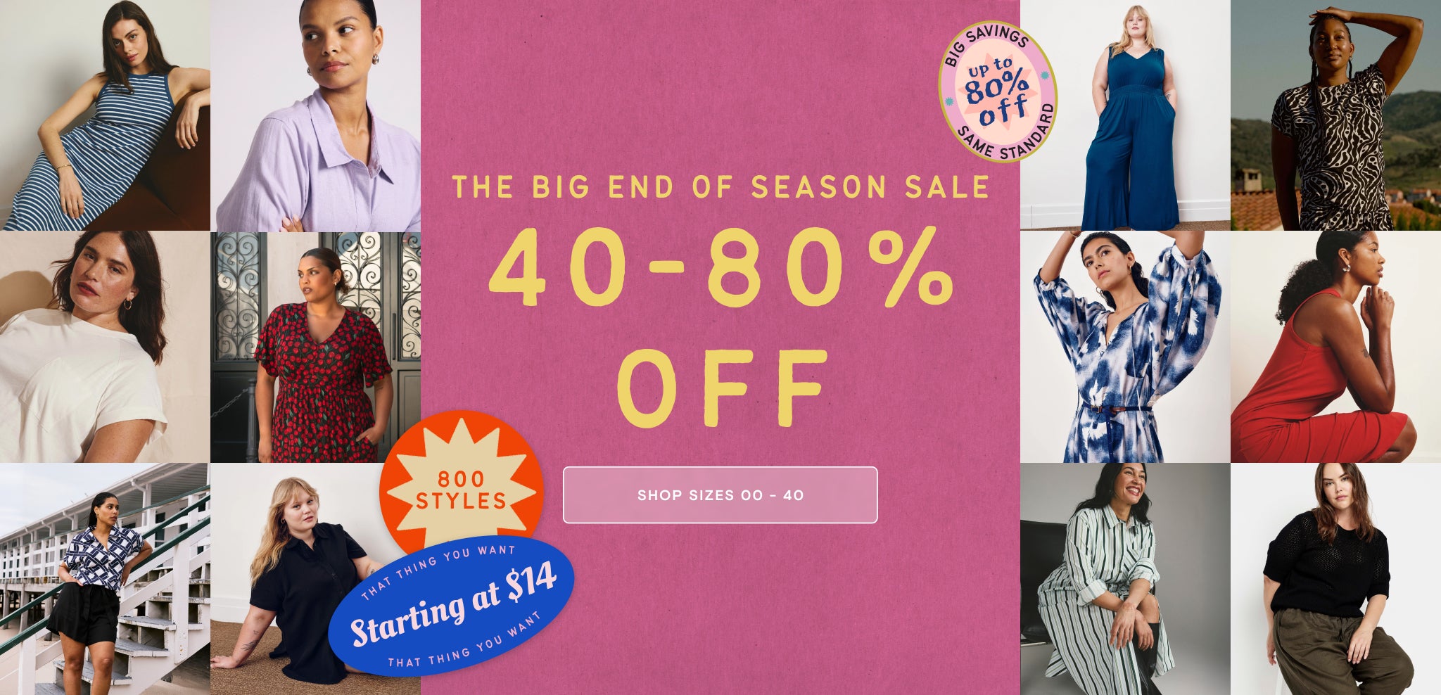 the big end of season sale 40-80% off shop sizes 00 - 40