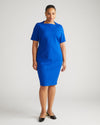 Envelope Neck Ponte Dress - Tanzanite